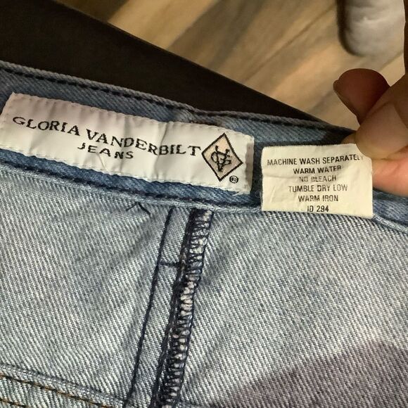 VINTAGE Y2K Gloria Vanderbilt Jean mini skirt Sz 6 - Picture 9 of 10